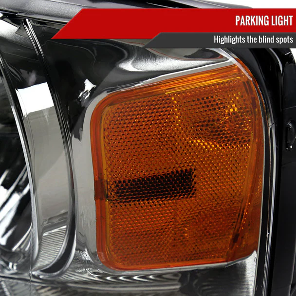 Spec-D Headlights Ford F150 (04-08) Lincoln Mark LT (06-08) Factory Style Chrome Housing w/ Amber Reflector & Light Smoked Lens - Image 5