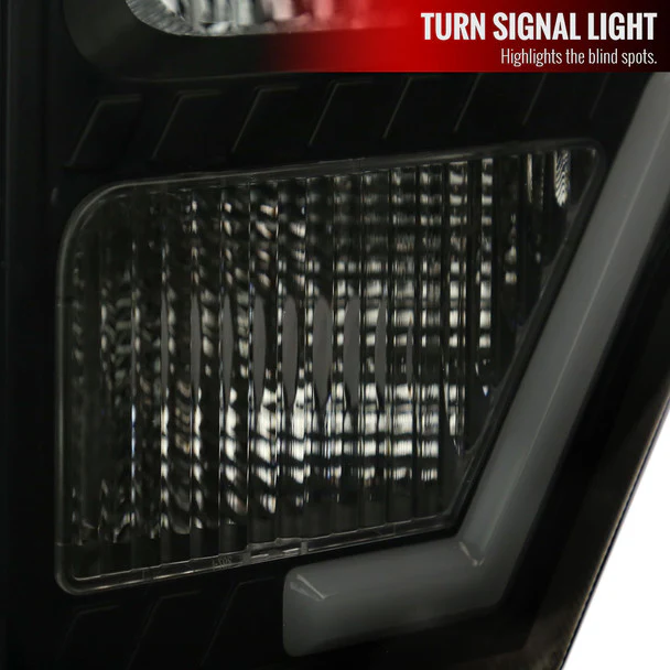 Spec-D Headlights Ford F150 (2009-2014) Factory Style w/ LED Bar & Amber Reflectors - Image 5