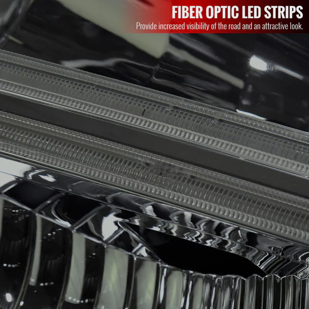Spec-D Headlights Ford F250 / F350/ F450 / F550 Super Duty (2005-2007) OE Style w/ Dual LED C-Bar - Chrome or Black - Image 14