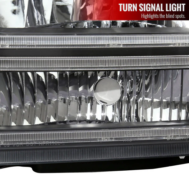 Spec-D Headlights Ford F250 / F350/ F450 / F550 Super Duty (2005-2007) OE Style w/ Dual LED C-Bar - Chrome or Black - Image 25