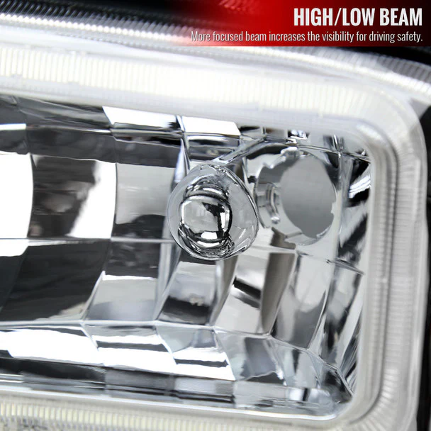 Spec-D Headlights Ford F250 / F350/ F450 / F550 Super Duty (2005-2007) OE Style w/ Dual LED C-Bar - Chrome or Black - Image 3