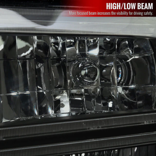 Spec-D Headlights Ford F250 / F350/ F450 / F550 Super Duty (2005-2007) OE Style w/ Dual LED C-Bar - Chrome or Black - Image 33