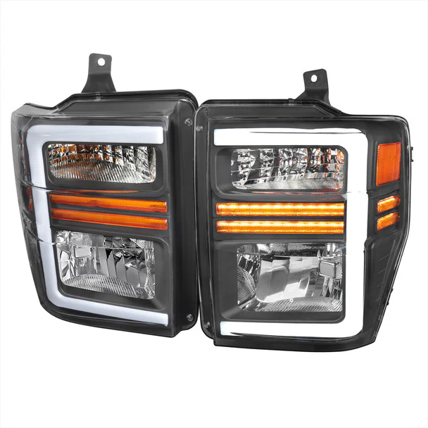 Spec-D Headlights Ford F250 F350F450 F550 Super Duty (2008-2010) OE Style w/ LED Sequential Signal - Chrome or Black - Image 10