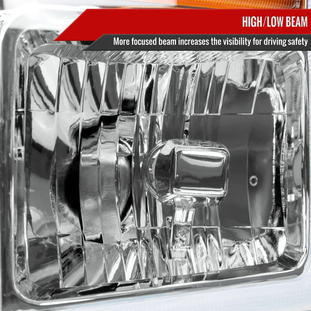 Spec-D Headlights Ford F250 F350F450 F550 Super Duty (2008-2010) OE Style w/ LED Sequential Signal - Chrome or Black - Image 3