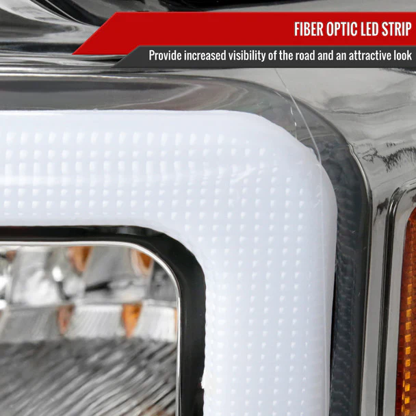 Spec-D Headlights Ford F250 F350F450 F550 Super Duty (2008-2010) OE Style w/ LED Sequential Signal - Chrome or Black - Image 4