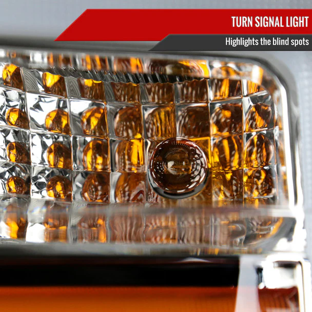 Spec-D Headlights Ford F250 F350F450 F550 Super Duty (2008-2010) OE Style w/ LED Sequential Signal - Chrome or Black - Image 6