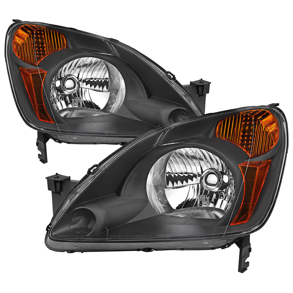 Spec-D Headlights Honda CRV (2002 2003 2004) OEM Replacement w/ Amber Corners - Image 2