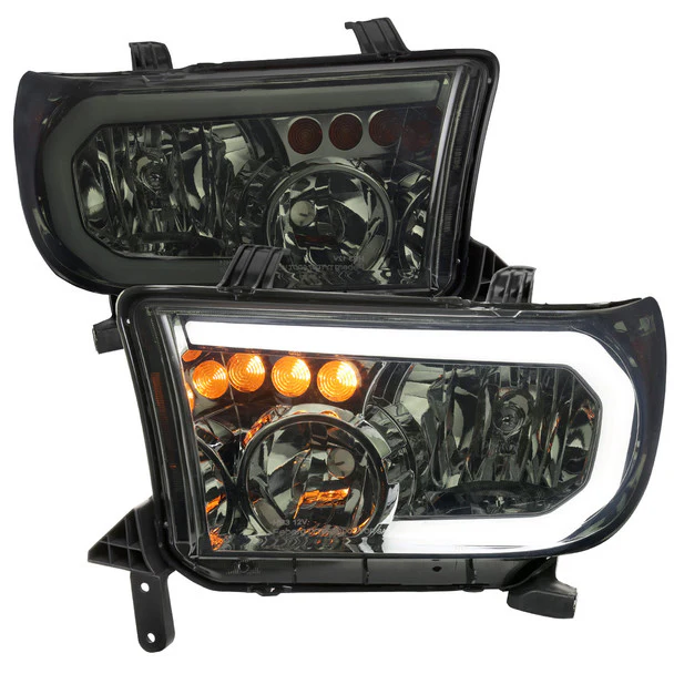 Spec-D Headlights Toyota Tundra (07-13) Sequoia (08-17) OE Style w/ LED Tube & LED Turn Signal - Chrome or Black - Image 10