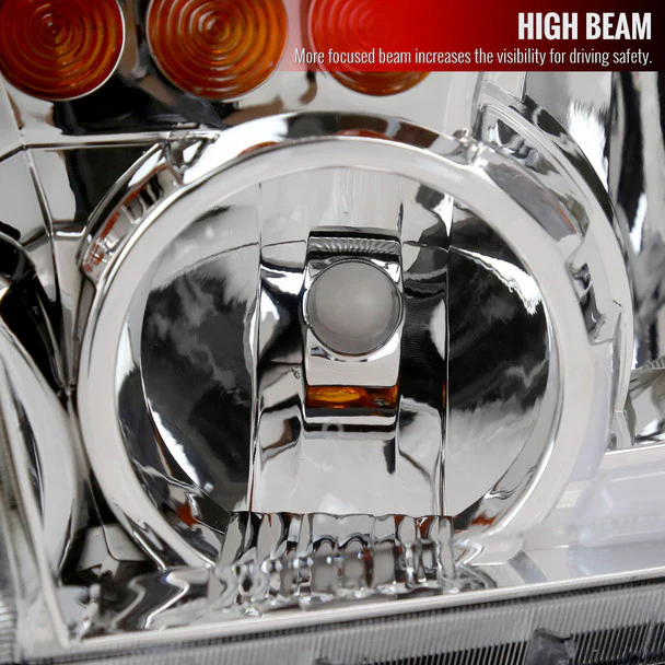 Spec-D Headlights Toyota Tundra (07-13) Sequoia (08-17) OE Style w/ LED Tube & LED Turn Signal - Chrome or Black - Image 4