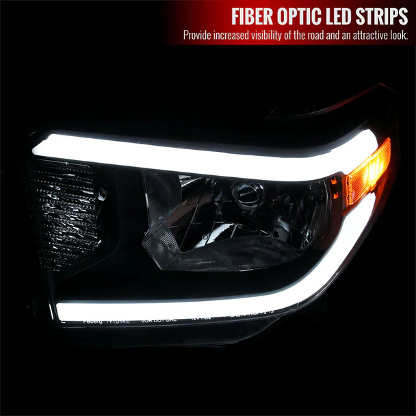 Spec-D Headlights Toyota Tundra (2014–2021) OE Style w/ LED Bar - Chrome or Black w/ Clear or Smoke Lens - Image 19