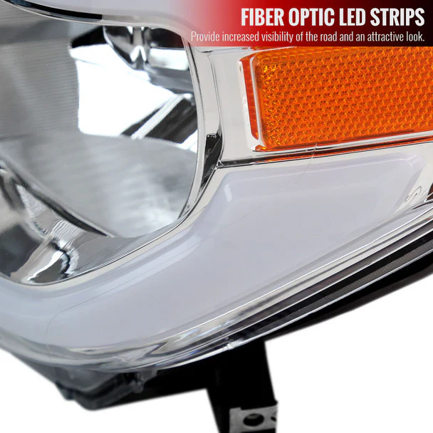 Spec-D Headlights Toyota Tundra (2014–2021) OE Style w/ LED Bar - Chrome or Black w/ Clear or Smoke Lens - Image 4