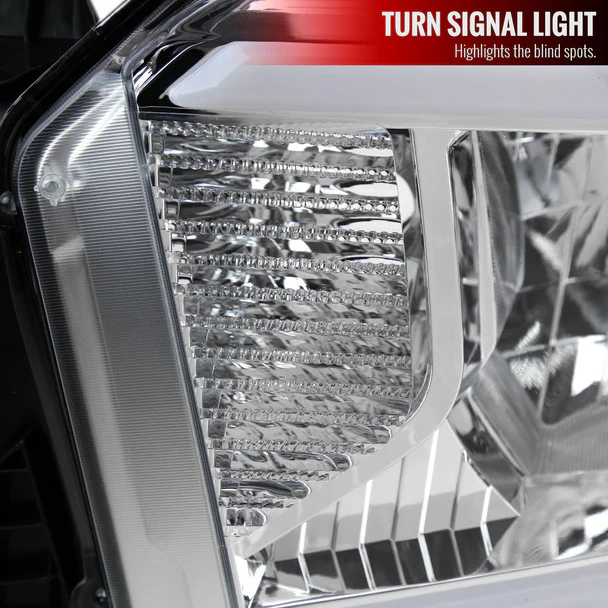 Spec-D Headlights Toyota Tundra (2014–2021) OE Style w/ LED Bar - Chrome or Black w/ Clear or Smoke Lens - Image 5
