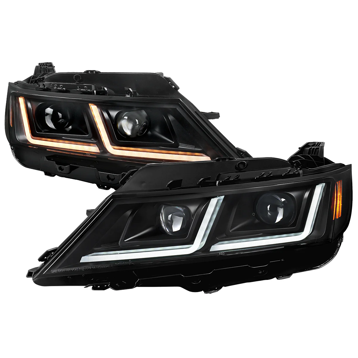 Spec-D Projector Headlights Chevy Impala (2014-2020) LED DRL w/ Sequential Turn Signal - Black
