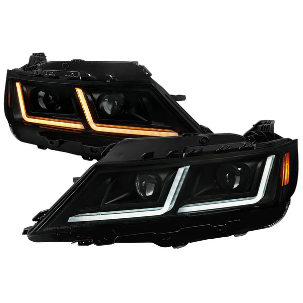Spec-D Projector Headlights Chevy Impala (2014-2020) LED DRL w/ Sequential Turn Signal - Black - Image 2