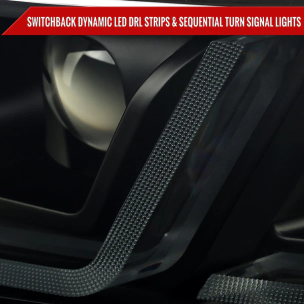 Spec-D Projector Headlights Chevy Impala (2014-2020) LED DRL w/ Sequential Turn Signal - Black - Image 6