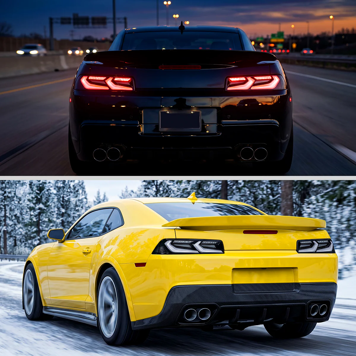 Spec-D LED Tail Lights for Chevy Camaro (2014-2015) C8 Style with Sequential Turn Signals - Clear or Smoked Lens - Image 9