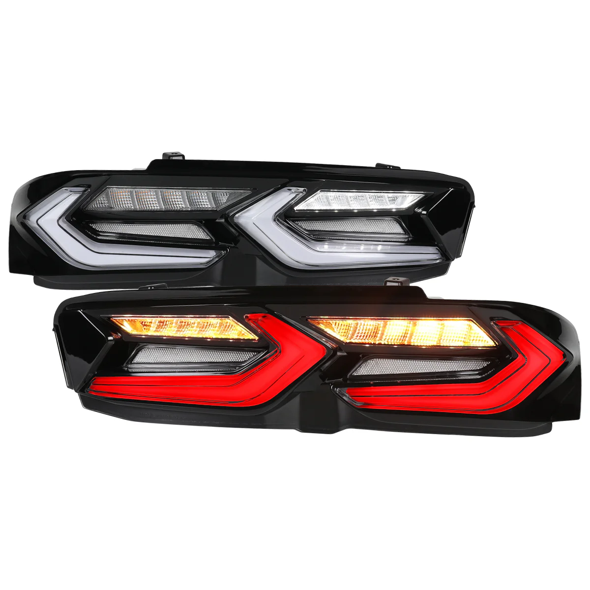 Spec-D LED Tail Lights for Chevy Camaro (2019-2023) C8 Style with Sequential Turn Signals - Clear or Smoked Lens
