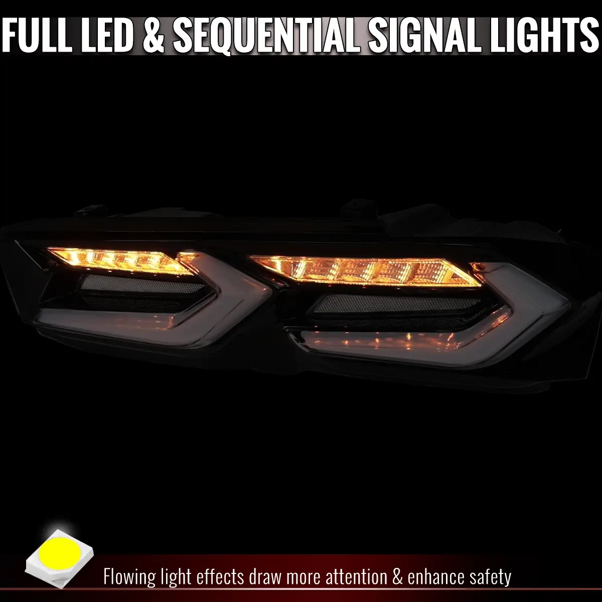 Spec-D LED Tail Lights for Chevy Camaro (2019-2023) C8 Style with Sequential Turn Signals - Clear or Smoked Lens - Image 12
