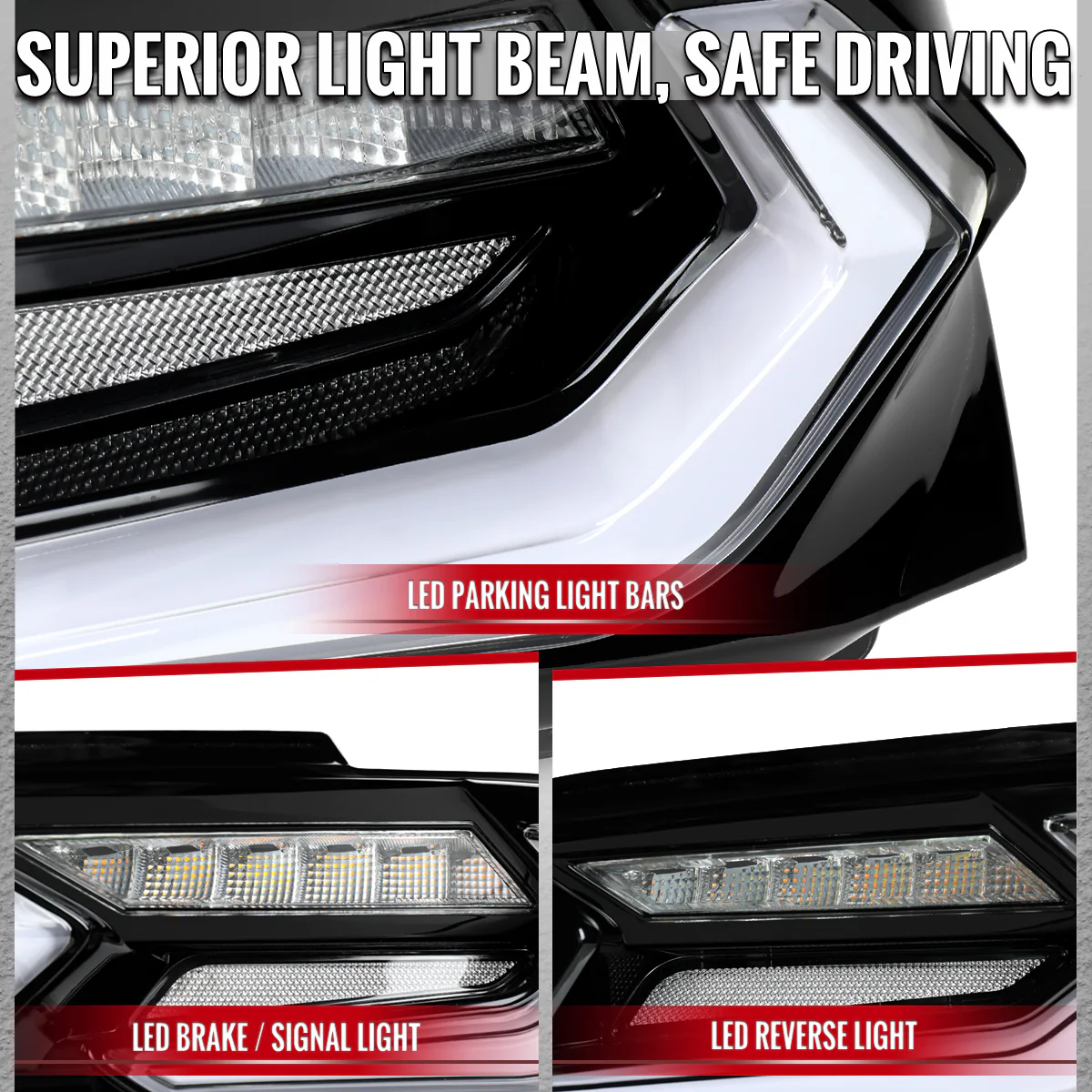 Spec-D LED Tail Lights for Chevy Camaro (2019-2023) C8 Style with Sequential Turn Signals - Clear or Smoked Lens - Image 6