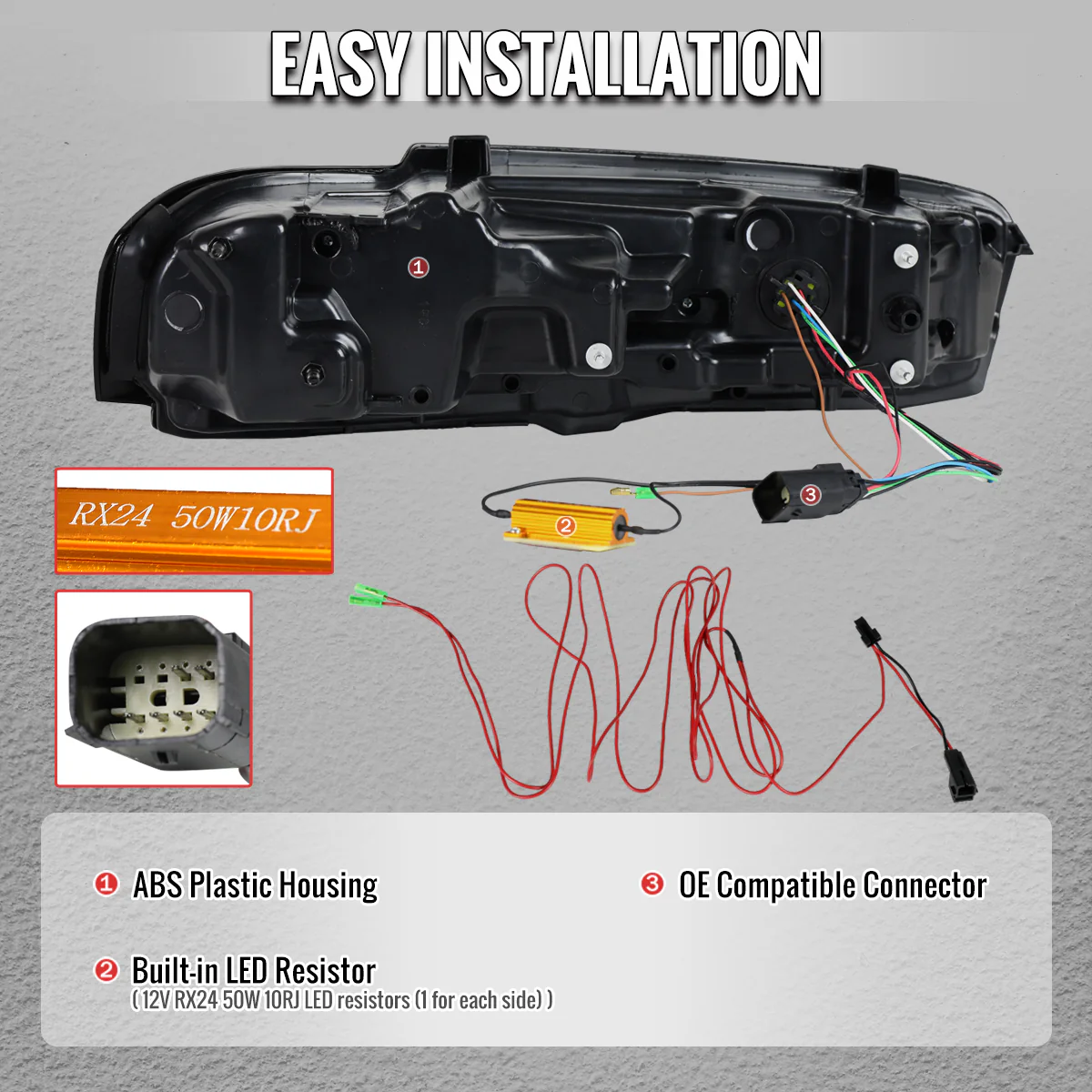 Spec-D LED Tail Lights for Chevy Camaro (2019-2023) C8 Style with Sequential Turn Signals - Clear or Smoked Lens - Image 8