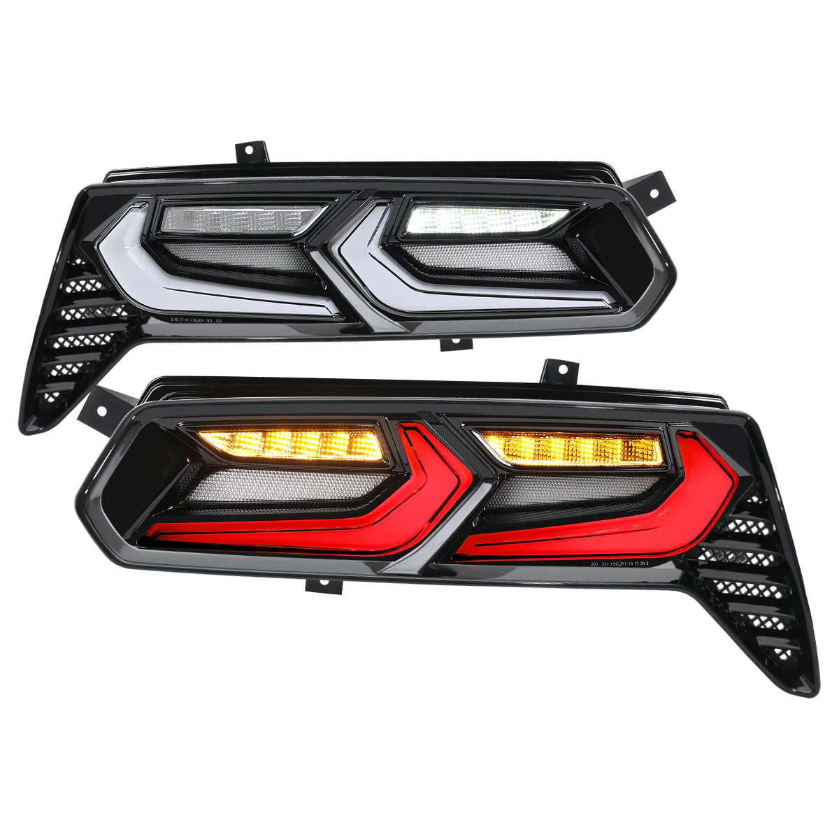 Spec-D LED Tail Lights for Chevy Corvette C7 (2014-2019) C8 Style with Sequential Turn Signals - Clear or Smoked Lens