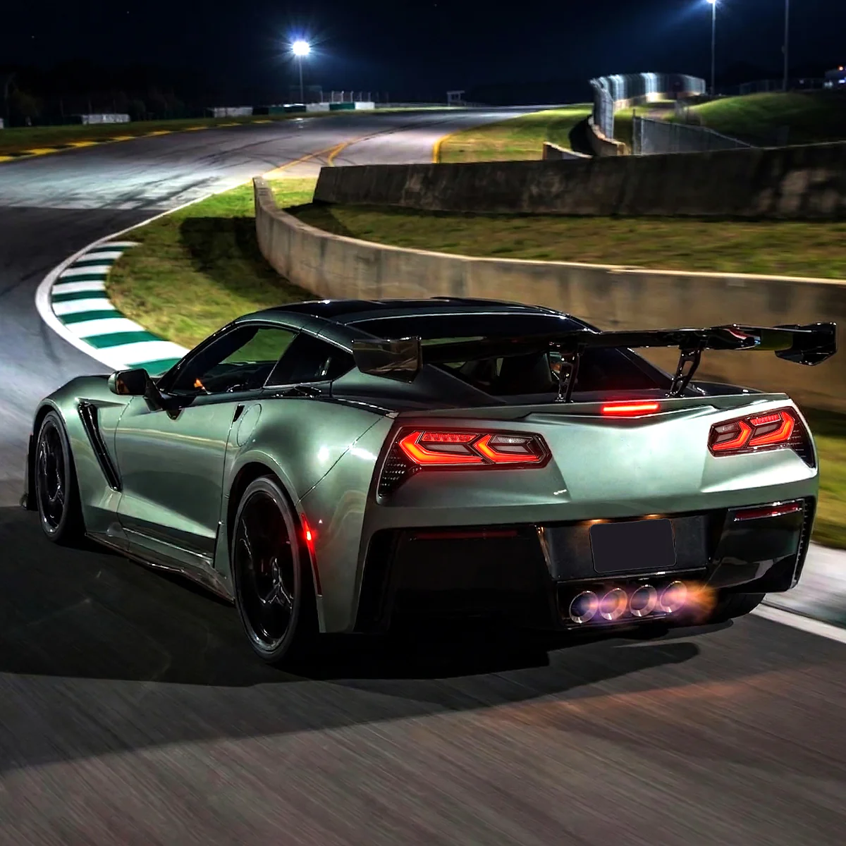 Spec-D LED Tail Lights for Chevy Corvette C7 (2014-2019) C8 Style with Sequential Turn Signals - Clear or Smoked Lens - Image 10