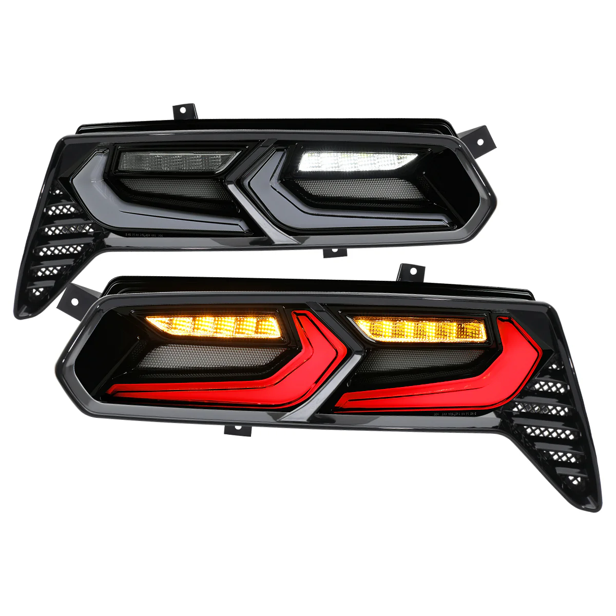 Spec-D LED Tail Lights for Chevy Corvette C7 (2014-2019) C8 Style with Sequential Turn Signals - Clear or Smoked Lens - Image 2