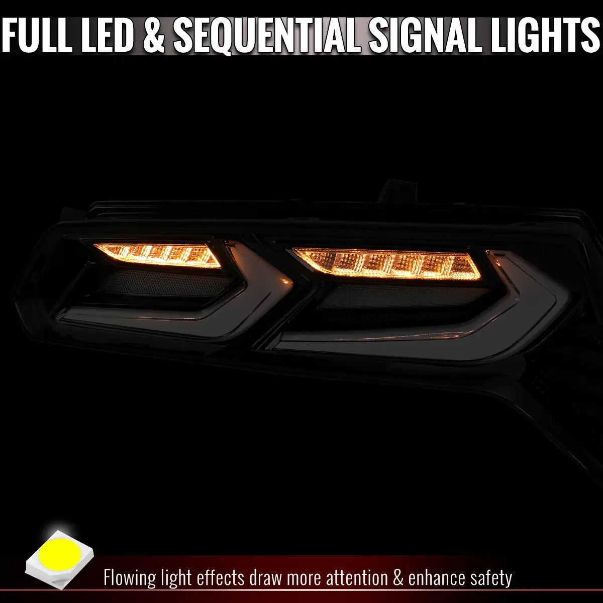 Spec-D LED Tail Lights for Chevy Corvette C7 (2014-2019) C8 Style with Sequential Turn Signals - Clear or Smoked Lens - Image 3