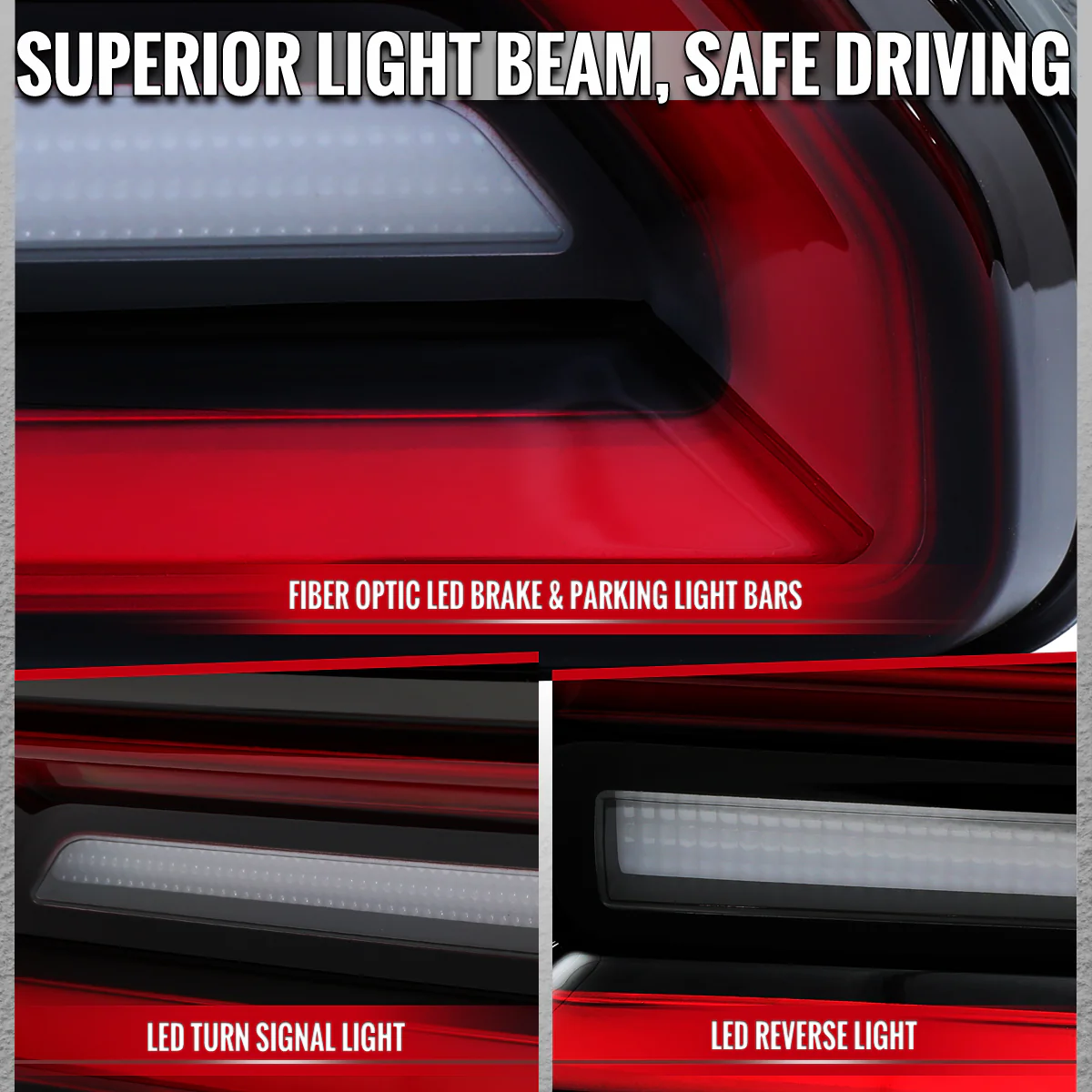 Spec-D LED Tail Lights for Dodge Challenger (2008-2014) Flowing Sequential Turn Signals - Clear or Red Lens - Image 9