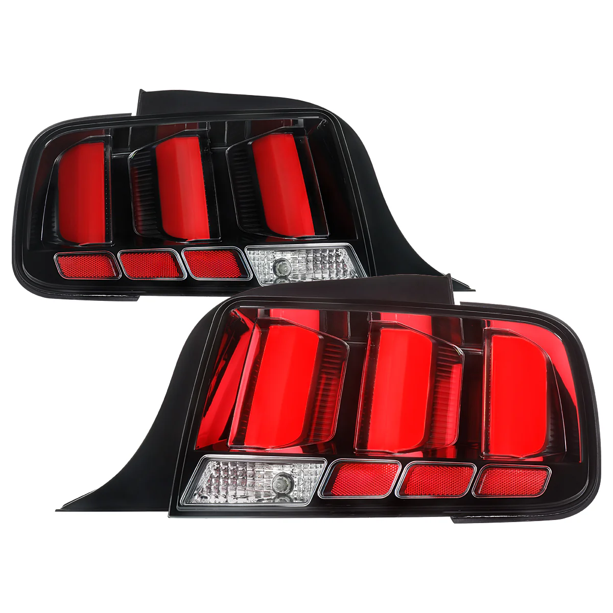 Spec-D LED Tail Lights for Ford Mustang S197 (2005-2009) Clear or Red Lens - Image 2