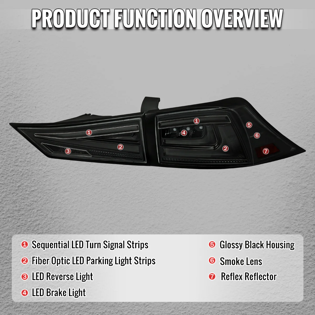 Spec-D Full LED Tail Lights for Lexus IS250 & IS350 (2014-2017) Sequential Turn Signals - Black - Clear or Smoked Lens - Image 12