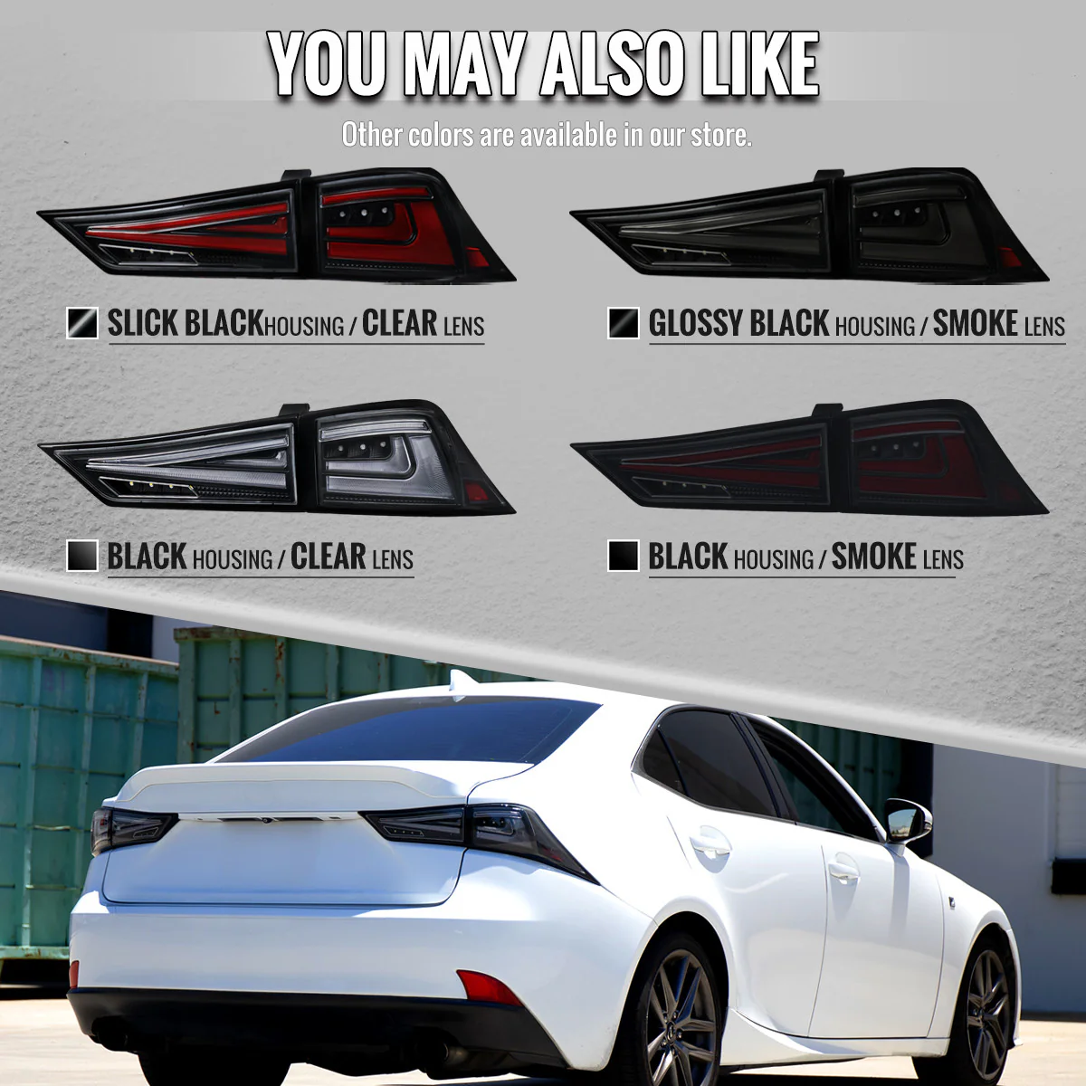 Spec-D Full LED Tail Lights for Lexus IS250 & IS350 (2014-2017) Sequential Turn Signals - Black - Clear or Smoked Lens - Image 14