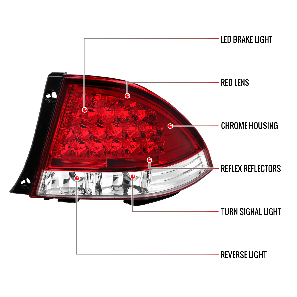 Spec-D LED Tail Lights Lexus IS300 (2001-2005) Red Lens - Image 8
