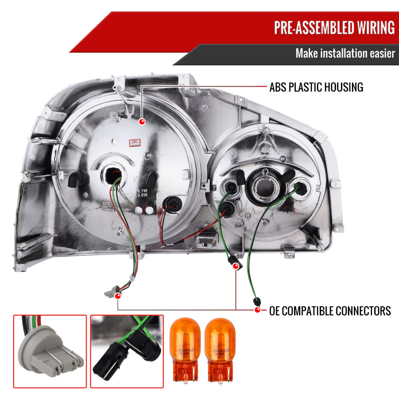 Spec-D LED Tail Lights Nissan Skyline GT R34 JDM (99-02) Fiber-Optic Lighting w/ Chrome Housing & Red Lens - Image 2