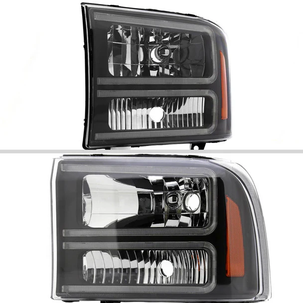 Spec-D Headlights Ford F250 F350 F450 F550 Superduty (99-04) Excursion (00-04) Euro Style OEM Replacement w/ Black or Chrome Housing - Image 22