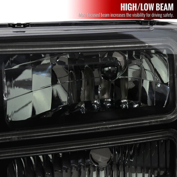 Spec-D Headlights Ford F250 F350 F450 F550 Superduty (99-04) Excursion (00-04) Euro Style OEM Replacement w/ Black or Chrome Housing - Image 33