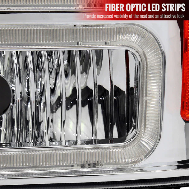 Spec-D Headlights Ford F250 F350 F450 F550 Superduty (99-04) Excursion (00-04) Euro Style OEM Replacement w/ Black or Chrome Housing - Image 4