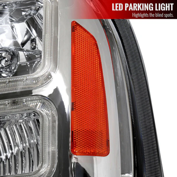 Spec-D Headlights Ford F250 F350 F450 F550 Superduty (99-04) Excursion (00-04) Euro Style OEM Replacement w/ Black or Chrome Housing - Image 6