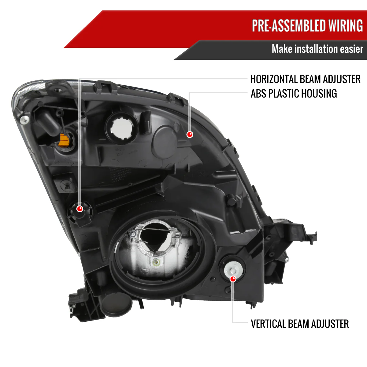 Spec-D OEM Replacement Headlights Toyota Prius (06-09) Matte Black or Chrome - Image 11