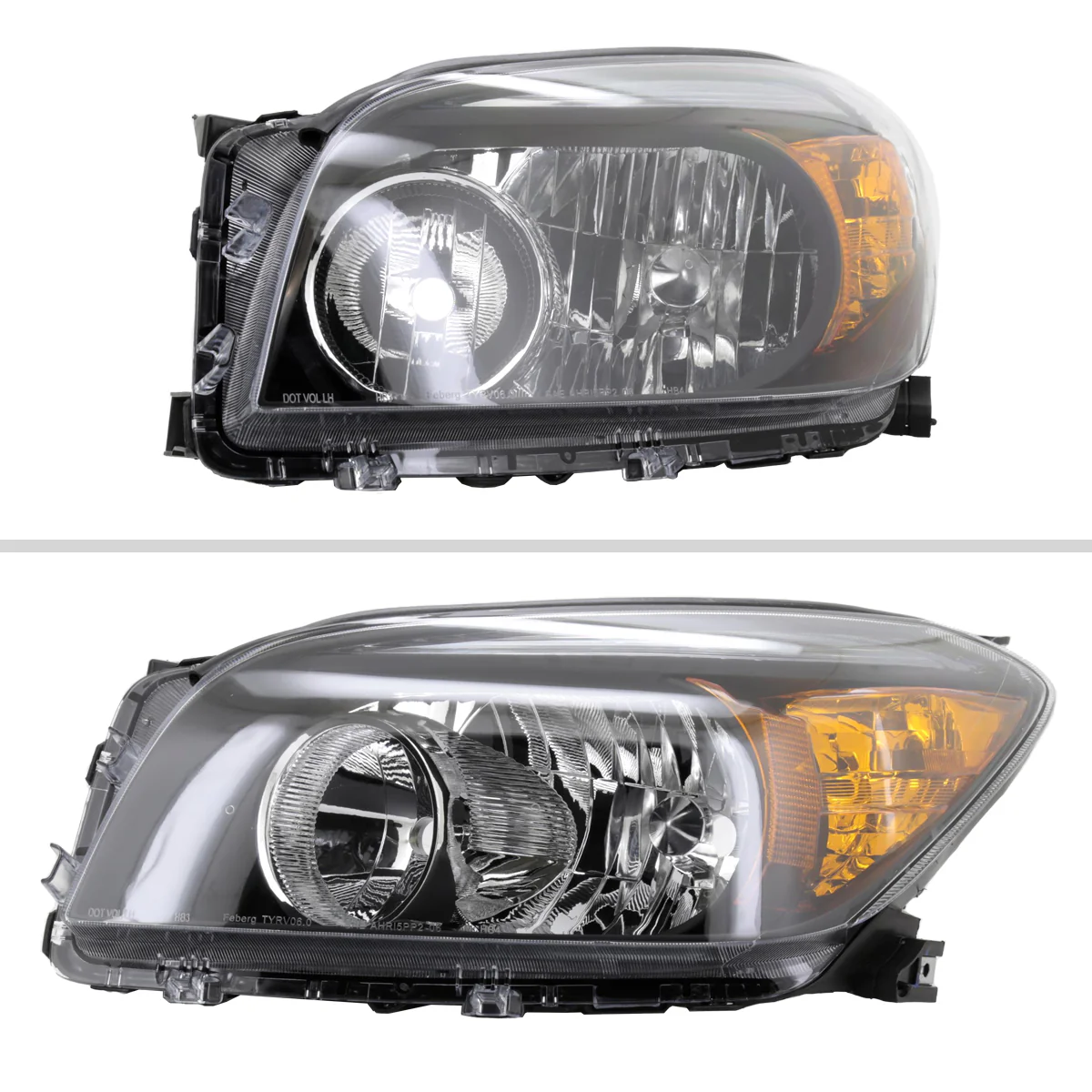 Spec-D OEM Replacement Headlights Toyota RAV4 (06-08) Base or Limited - Black / Smoked / Clear - Image 6