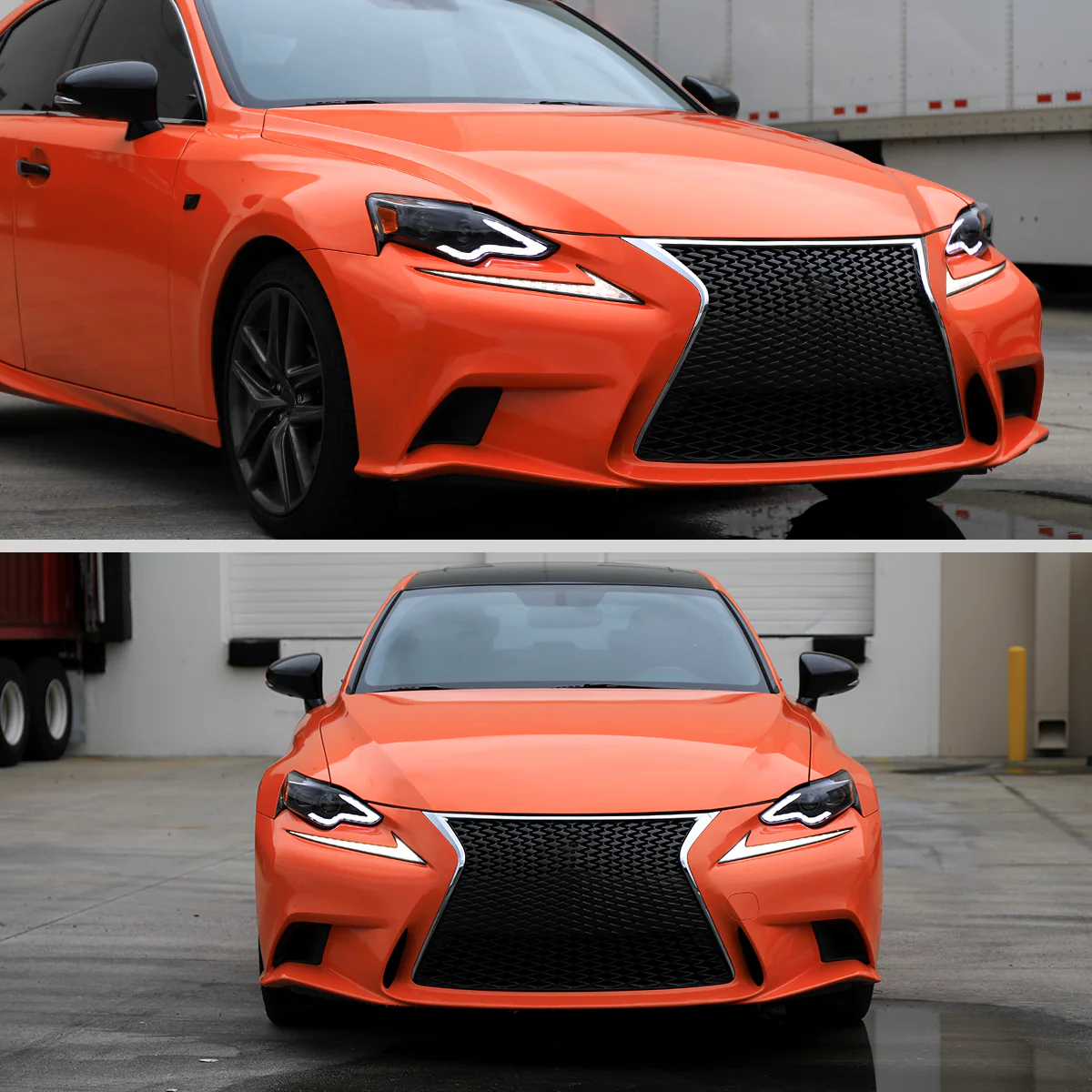 Spec-D Projector Full LED Headlights Lexus IS250 / IS350 (2014-2016) Chrome / Gloss Black / Matte Black Housing - Image 3