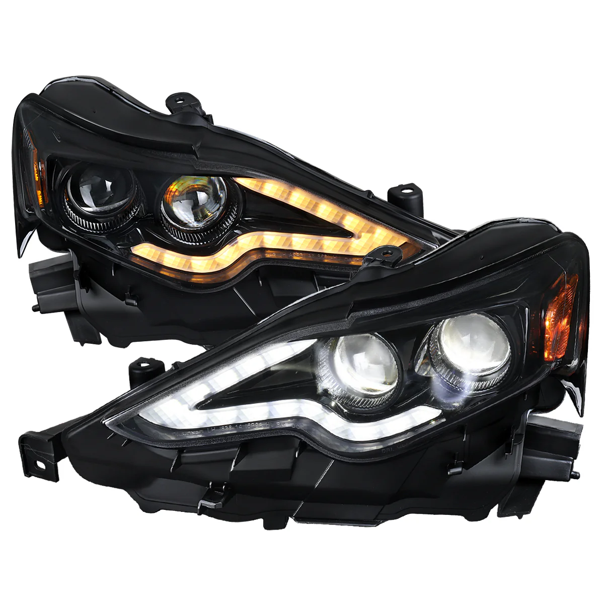 Spec-D Projector Full LED Headlights Lexus IS250 / IS350 (2014-2016) Chrome / Gloss Black / Matte Black Housing - Image 5