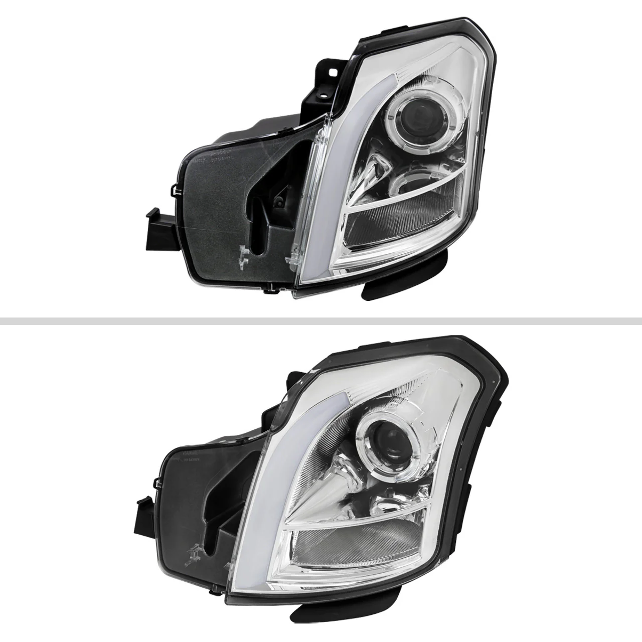 Spec-D Projector Headlights Cadillac CTS (03-07) Halo Switchback Sequential LED Turn Signal Matte Black or Chrome Housing - Image 18