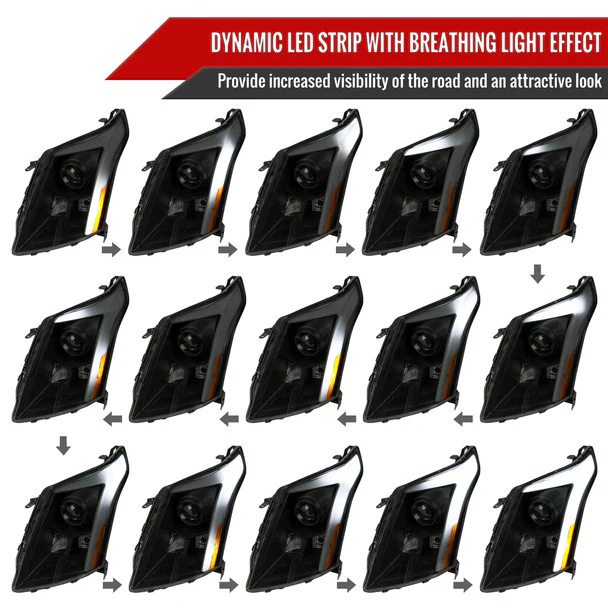 Spec-D Projector Headlights Cadillac SRX (10-16) w/ Switchback Sequential Turn Signal FULL LED Bar - Image 25