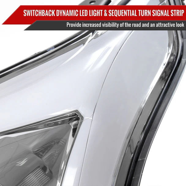 Spec-D Projector Headlights Cadillac SRX (10-16) w/ Switchback Sequential Turn Signal FULL LED Bar - Image 6
