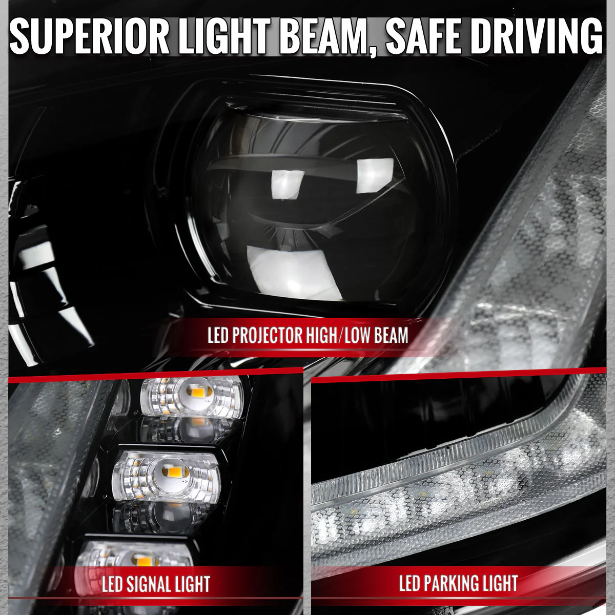 Spec-D Projector LED Headlights for Chevy Corvette C6 (2005-2013) C7 Design with Sequential Turn Signals - Black C7 - Image 8