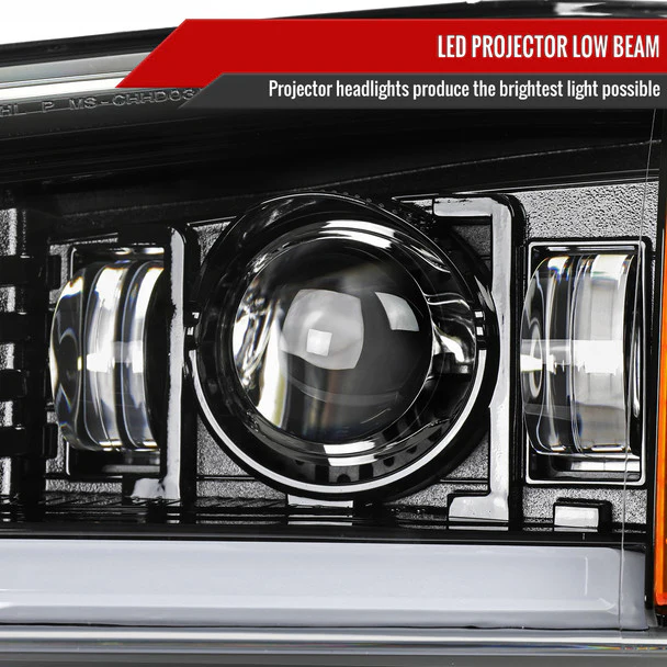 Spec-D Projector Headlights Chevy Silverado (03-07) Avalanche (02-06) DRL Headlights w/ Bumper Lights - Black - Image 3