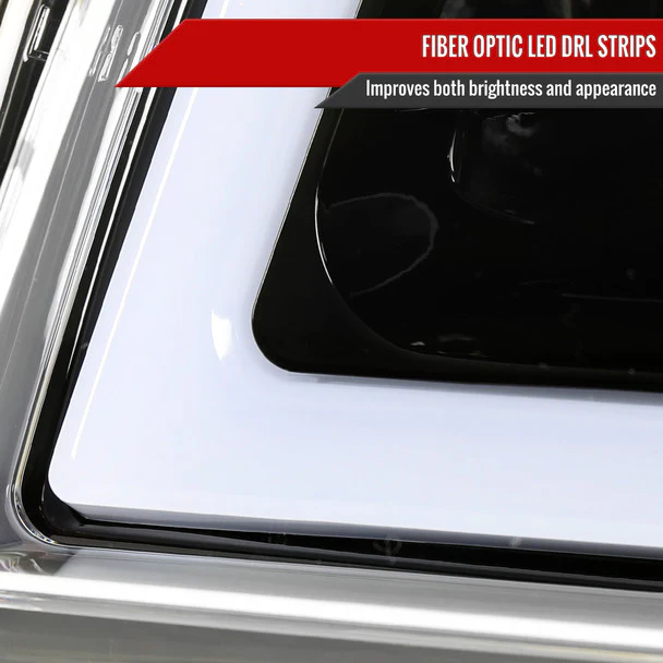 Spec-D Projector Headlights Chevy Silverado (03-07) Avalanche (02-06) DRL Headlights w/ Bumper Lights - Black - Image 5