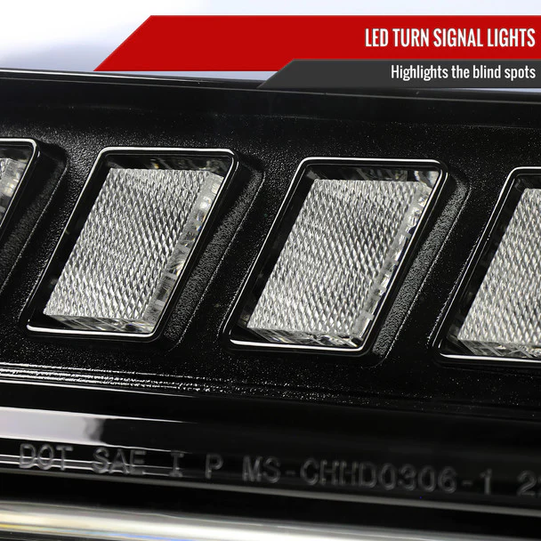 Spec-D Projector Headlights Chevy Silverado (03-07) Avalanche (02-06) DRL Headlights w/ Bumper Lights - Black - Image 6
