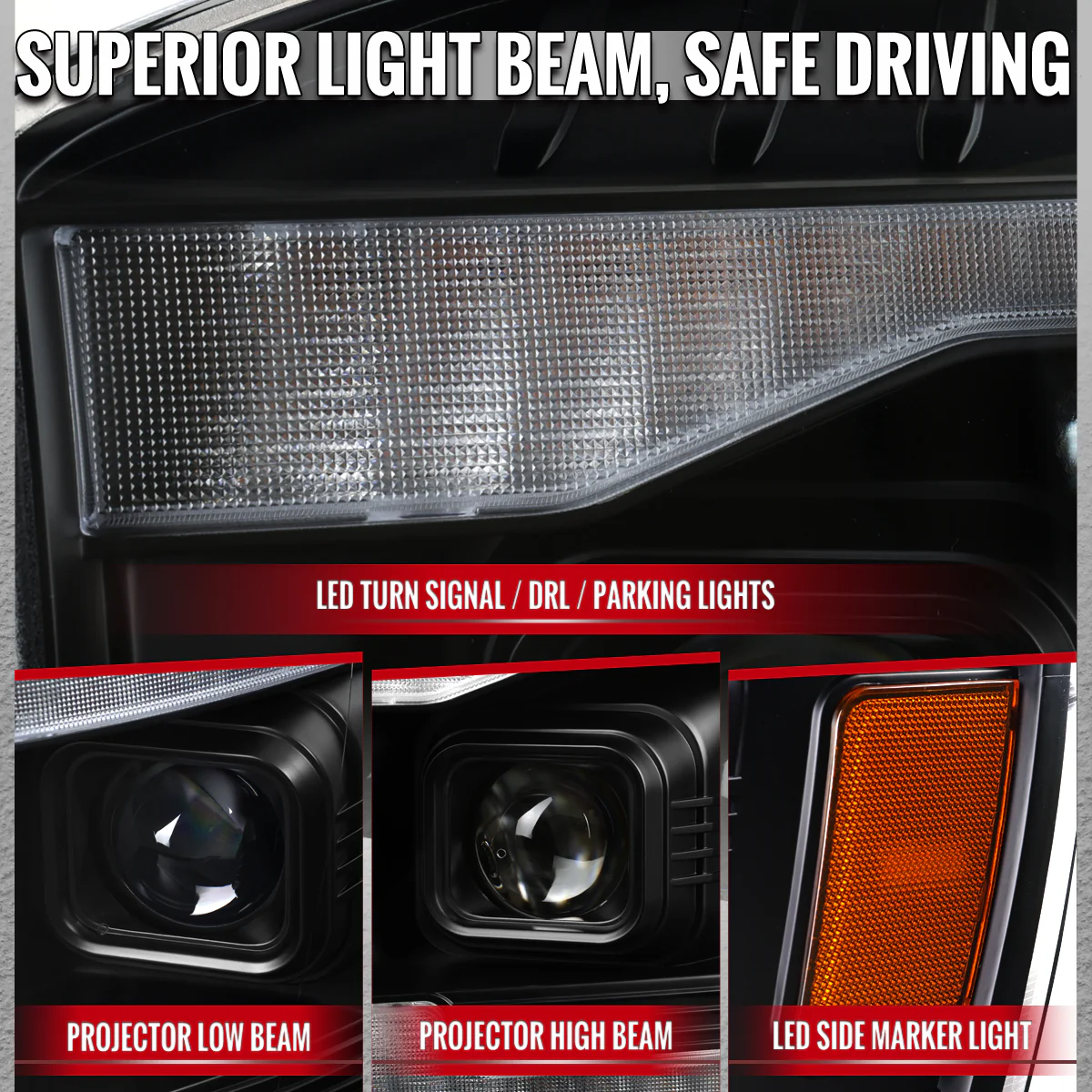 Spec-D Projector Headlights Dodge Ram 1500 (06-08) 2500/3500 (06-09) Sequential LED Turn Signal - Black or Chrome - Image 9